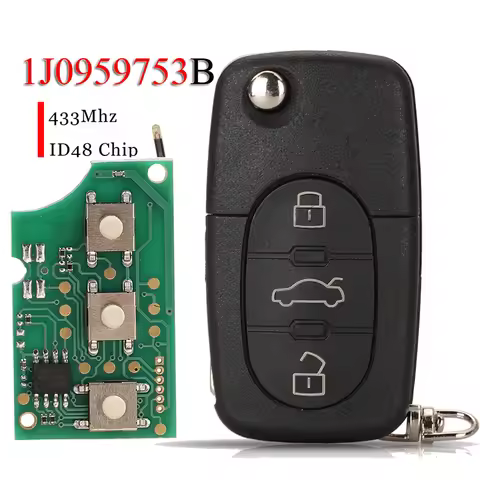 jingyuqin Remote Key 1J0959753B 433MHZ ID48 Chip 1J0959753B For Volkswagen/V-W Bora Passat For Seat 
