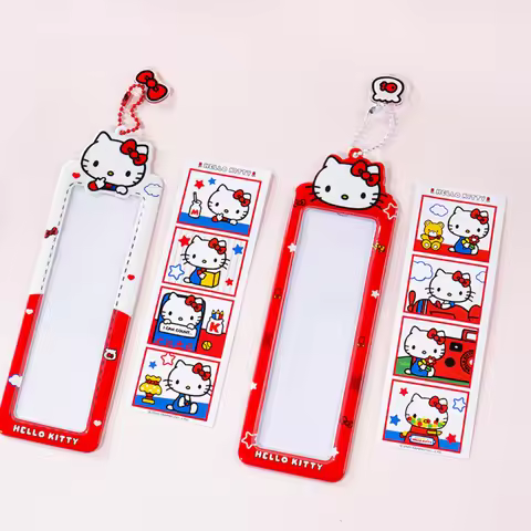 Genuine Sanrio Hello Kitty Photo Card Holder Cute Cartoon Idol Photos Postcard Protective Case Backp