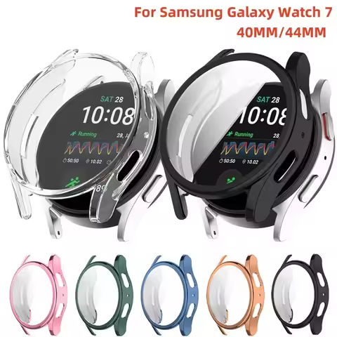 Cases For Samsung Galaxy Watch 7 44 40MM Full Coverage Bumper Soft TPU Screen Protective Case Cover 
