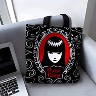 Cartoon Mascot E-Emily the Strange Storage Bags Versatile LargeCapacity Canvas Shoulder Bag Womens C