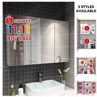[kline]Bathroom Mirror Cabinet Toilet Mirror Cabinet Toilet Mirror Set Stainless Steel Hanging Mirror Bathroom Mirror Bathroom Mirror Dressing Storage With Shelf kline24.sg
