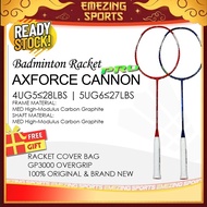 (READY STOCK) Axforce Cannon PRO Red Blue Badminton Racquet Unstrung (Free Grip & Cover Bag) - 4U 5U