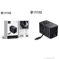 Charger LENYES LCH66 70W GaN + International Charger Adapter Dual Port USB + Type C Fast Charging Bu