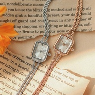 lloyd x yihyun Weaving Mini Square Silver Metal Watch jam tanga