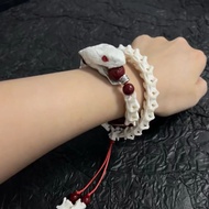 Snake Bone Bracelet Natural Men Women Fidelity Double Circle Bracelet Gift Pure Handmade Wenwan Moun