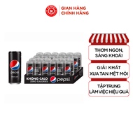 Thùng 24 Lon Nước Uống Có Gaz Pepsi Không Calo (320ml)