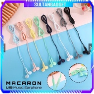 U19 MACARON headset handsfree/ Macaron matte color hifi extra bass earphone/