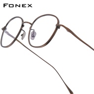 FONEX Titan nguyên chất Gọng kính nam 2023 mới anaglyph Retro Kính mắt dáng vuông phụ nữ kính mắt ch