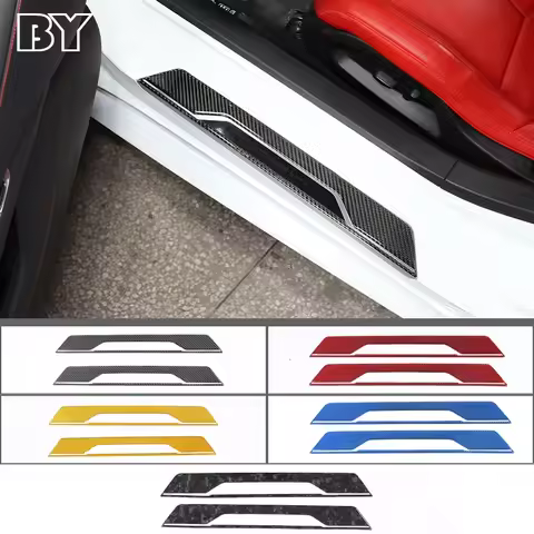 Car Welcome Pedal Door Sill Trim Protector Sticker Accessories For Chevrolet Corvette C8 Stingray Z5