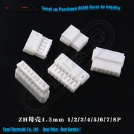 50~100pcs ZH1.5Mm Pitch Female Housing Connector Head Air-To-Air Docking Plastic 2P 3P 4P 5P 6P Plug