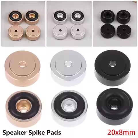 1/4Pcs Aluminum Alloy Speaker Spikes Stand Absorb Shock Isolation Feet Pad 20x8mm HIFI Amplifier Bas