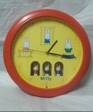 Miffy 米飛兔 光感應音樂報時壁掛鐘 旋轉米菲指針跳秒掛鐘 絕版老鐘~