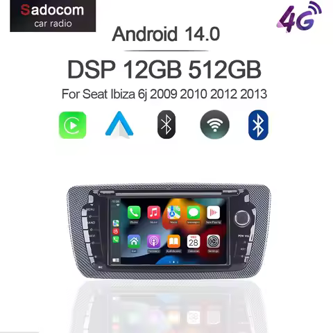 7" Android 15.0 8 Core 12GB RAM 256GB ROM Car Player GPS autoradio multimedia car radio For Seat Ibi