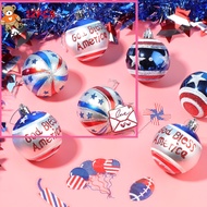 JJHY 12PCS Best Gift 4th of July Patriotic Christmas Tree Holiday Wedding Tree Decorations Hanging Ball Independence Day Ornament Party Decor