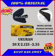 Ban Dalam Sepeda 26x2.125 26x2.35 Swallow 48MM Pentil Panjang AV Motor 26x2125 2.125 235 2.35 2.25 225  2.30