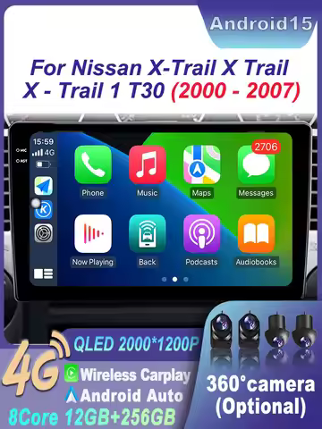For Nissan X-Trail X Trail X - Trail 1 T30 2000-2007 Car Radio 4G GPS Carplay GPS Carplay Android 15