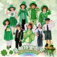 Lucky Clover Children's School Party Stage Performance Costume for St. Patrick's Day in Ireland