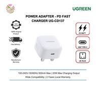 UGREEN UG-CD137 POWER ADAPTER - PD Fast Charger UK  100-240V~50/60Hz 500mA Max (White)