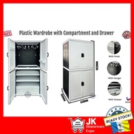Plastic Wardrobe with Compartment and Drawer/Almari Baju Plastik Kalis Air/STORAGE CUPBOARD/PLASTIK 
