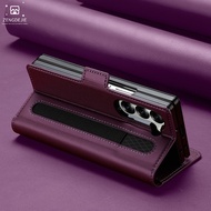 For Samsung Galaxy Z Fold 7/6/5/4/3 5G Phones - All - in - One Magnetic Wallet Flip Leather Cover wi