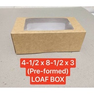 Fpt Boxes Loaf Box / Banana Cake Box Size 4.5x8.5x3 Inches white and kraft color (pack by 10's)