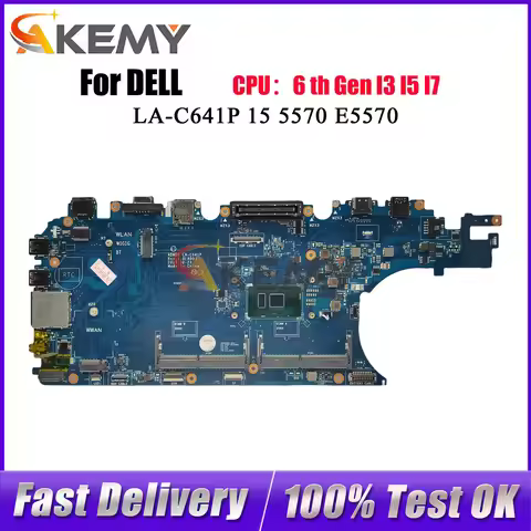 For DELL Latitude E5570 3510 Notebook Mainboard ADM80 LA-C641P with i3 i5 i7 CPU DDR4 03MCRF 0JCMFT 