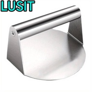 LUSIT Stainless Steel Grill Press, No Rust Round Smash Burger Press, Grill Press Stainless Steel Bur