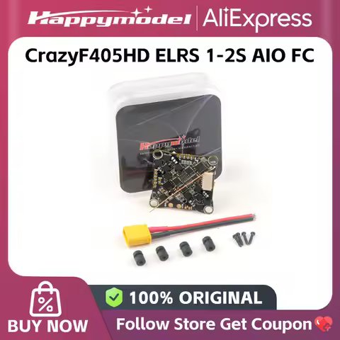 HappyModel CrazyF405HD ELRS 1-2S AIO FC Built-in UART ELRS RX 12A BLS ESC for Mobula8 Digital HD Tin