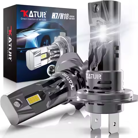 Katur H7 LED Headlight Bulbs 80W 16000LM H7 H18 Headlight Car Conversion Kit Halogen Replacement Bul