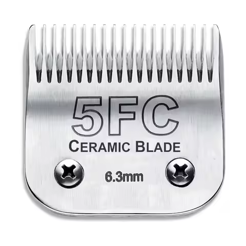 Detachable Pet Dog Clipper Blades Size 5FC 1/4”(6.3mm) For Andis，Oster A5，Wahl KM 10 Series Clipper，