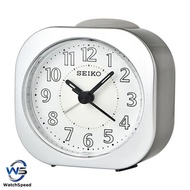 Seiko QHE121S QHE121SN Silver Analog Light Beep Alarm Clock