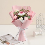 Handmade Crochet Flower Bouquet, 1 Piece Artificial Flower Bouquet, Knitted Yarn Flowers as Birthday