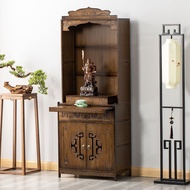 Solid Wood Buddhist Niche Temple Worship Table God of Wealth New Chinese Style Standing Cabinet Budd