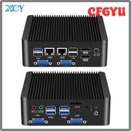 CFGYU XCY มินิพีซีอุตสาหกรรม Fanless Intel Celeron J4125 Quad Core N4000 2 LAN 4 COM คอมพิวเตอร์เดสก