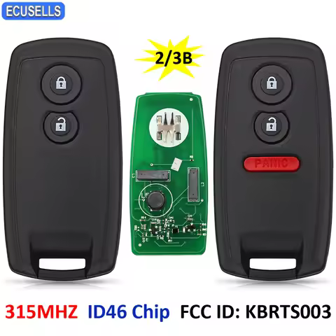 Ecusells 2/3 Button Smart Remote Car Key 315Mhz ID46 Chip for Suzuki SX4 Grand Vitara Swift FCC: KBR