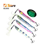 TL NEW Metal Jig Fishing Lure 4 Colors 60g 80g 1PC 3D Printing Lifelike Scale 3D Fisheyes Slow Jig S