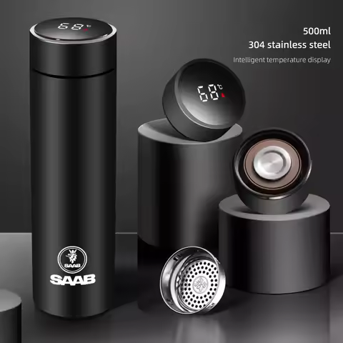 Car Insulated Cup 500ml Water Cup Coffee Tea Thermos For Saab 93 93X 95 96 97 94X 92X 99 9X 9000 Tur