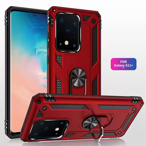 For Samsung Galaxy S20 Ultra S20FE S20+ Case Armor Magnet Metal Ring Shockproof Back Cover For Galax