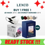 [JUMBO PROMOTION] 50 PCS 6D Premium 4ply Medical Face Mask + 50 PCS 3D Everest Morandi Mask [50’s/box]