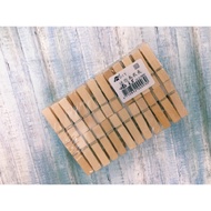 Log Color Wooden Clip 3.5cm-48 Pcs