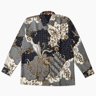 KEMEJA Men's Long Sleeve Batik Shirt Dobby Material DA84 jumbo 3L