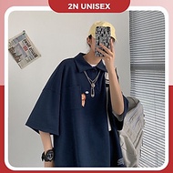 Áo thun POLO form rộng - phông nam nữ cotton oversize in hình Sư Tử - 2N Unisex