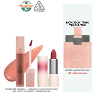 Combo 3CE Son Kem Lì Laydown - Thạch Trà Ô Long 4.6g + Son Thỏi 07 Knit - Hồng Khô 1.5g