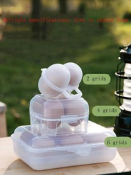 1 件便攜式戶外雞蛋架,塑膠雞蛋架,帶有多個隔層,適用於冰箱和廚房,防震,蛋盒儲存容器(透明)