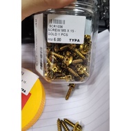 Screw M5 x 15 Gold 1 Pcs 🔥 🔥
