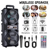 3000W Portable Bluetooth Speaker Subwoofer Heavy Bass Sound System Party DJ karaoke Remote &MIC
