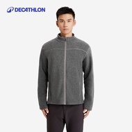เสื้อแจ็คเก็ตขนแกะ Decathlon สำหรับผู้ชาย ฤดูใบไม้ร่วง/ฤดูหนาว เสื้อกันหนาวแบบมีซิป แขนยาว ปกขนสัตว์