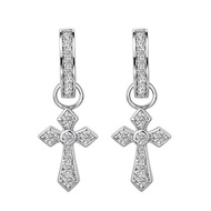 pearl earring earring Cross Earrings Trendy Men's Unique Hip-Hop One Style Two-Wear Diamond Earrings
