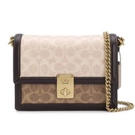Unik COACH HUTTON SHOULDER BAG IN BLOCKED SIGNATURE CANVAS Limited