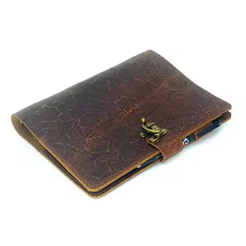 Leather A4 3 Ring 8.5" x 11" Binder Organizer Holder Writing Portfolio Multi Document Case with Remo